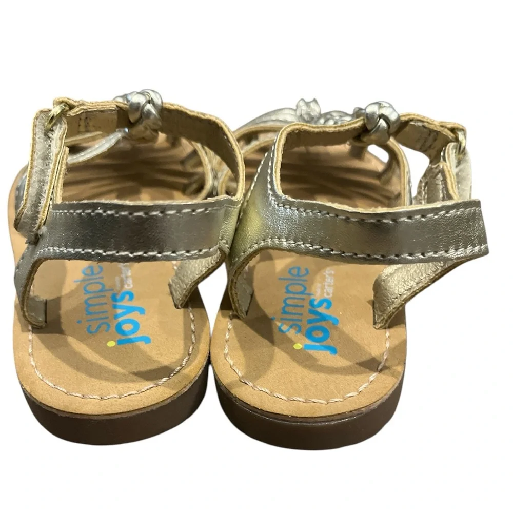 New Simple Joys by Carter's Girls Gold Freya Gladiator Sandal Size 7